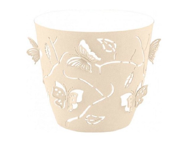 Горшок для цветов Plast Team Butterflies 5,3 л D225 мм круглый 225х225х208 мм молочный туман